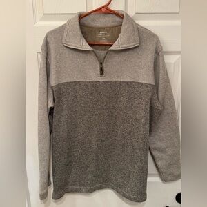 Haggar Men’s Two-Tone Gray Quarter-Zip Pullover
